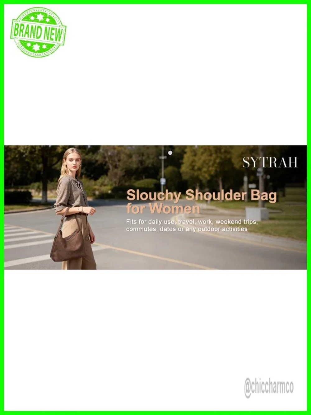 Hobo Bag Women Slouchy Shoulder Soft Suede Purse with Adjustable Strap 5 Pockets